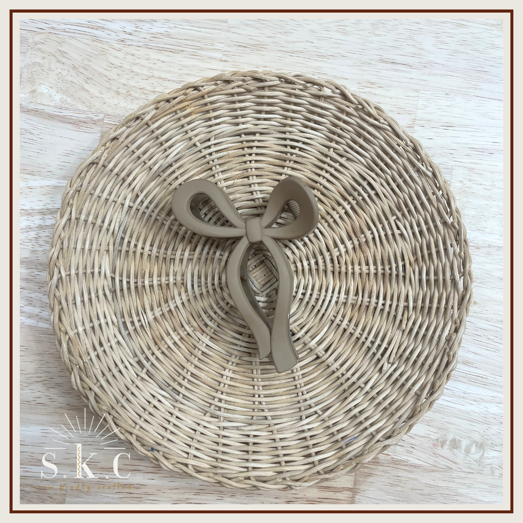 Mustard Bow Hair Claw Clip