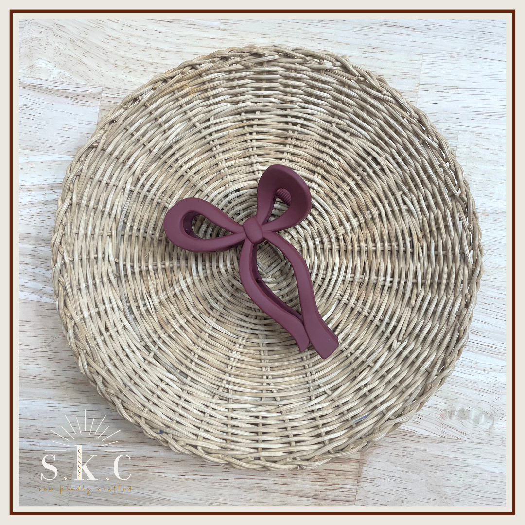 Red Bow Hair Claw Clip