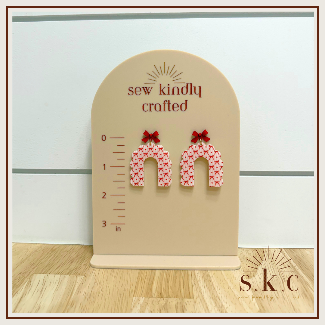 Red Bow Earrings