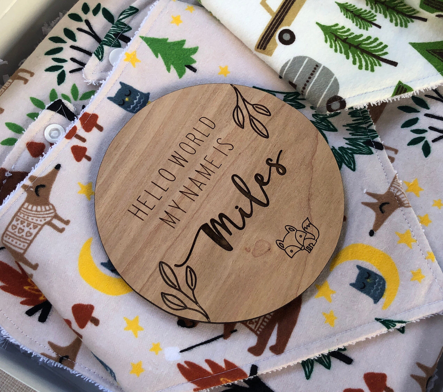 Woodland Birth Announcement