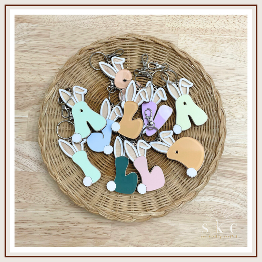 Easter Initial Keychains