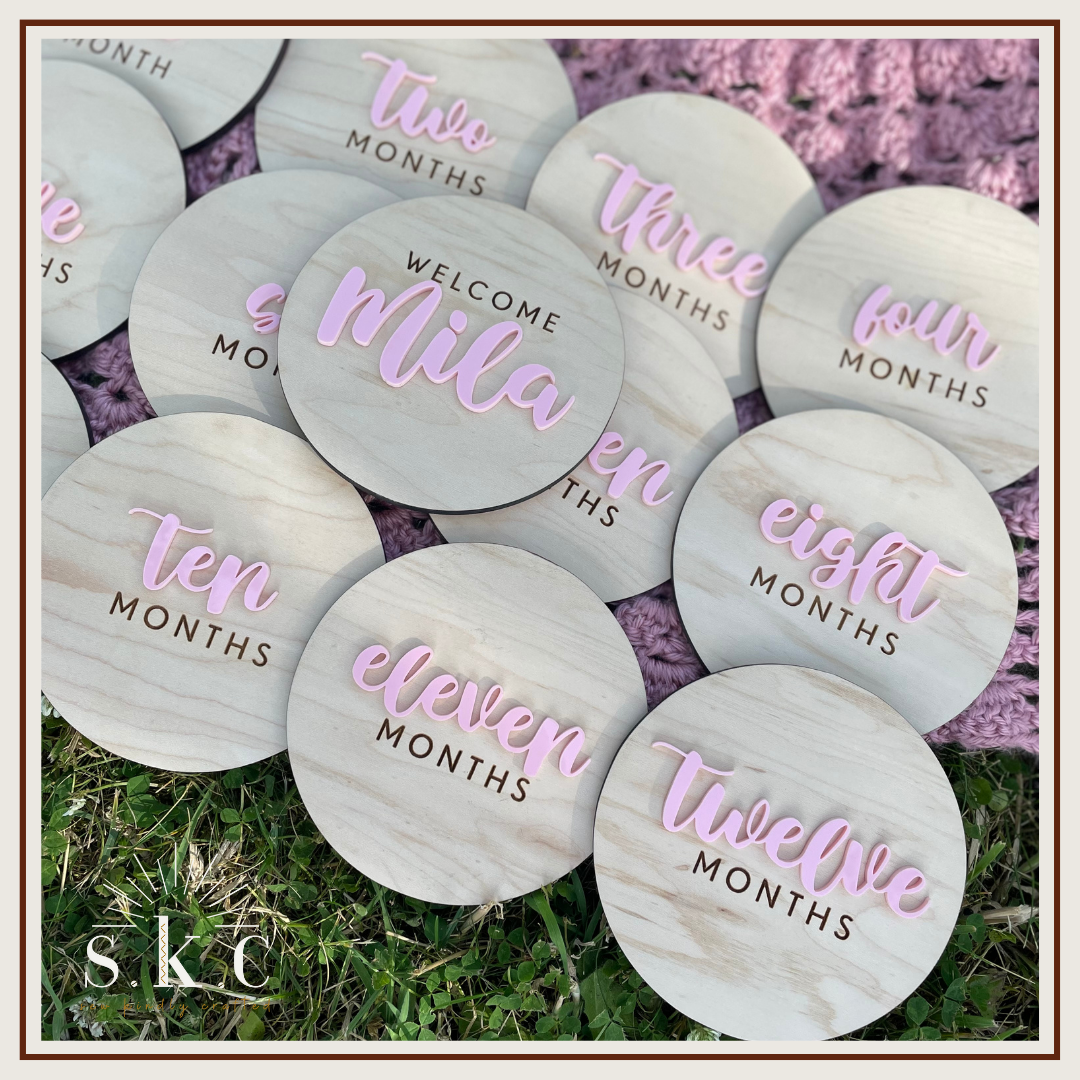 Wood and Acrylic Milestone Discs