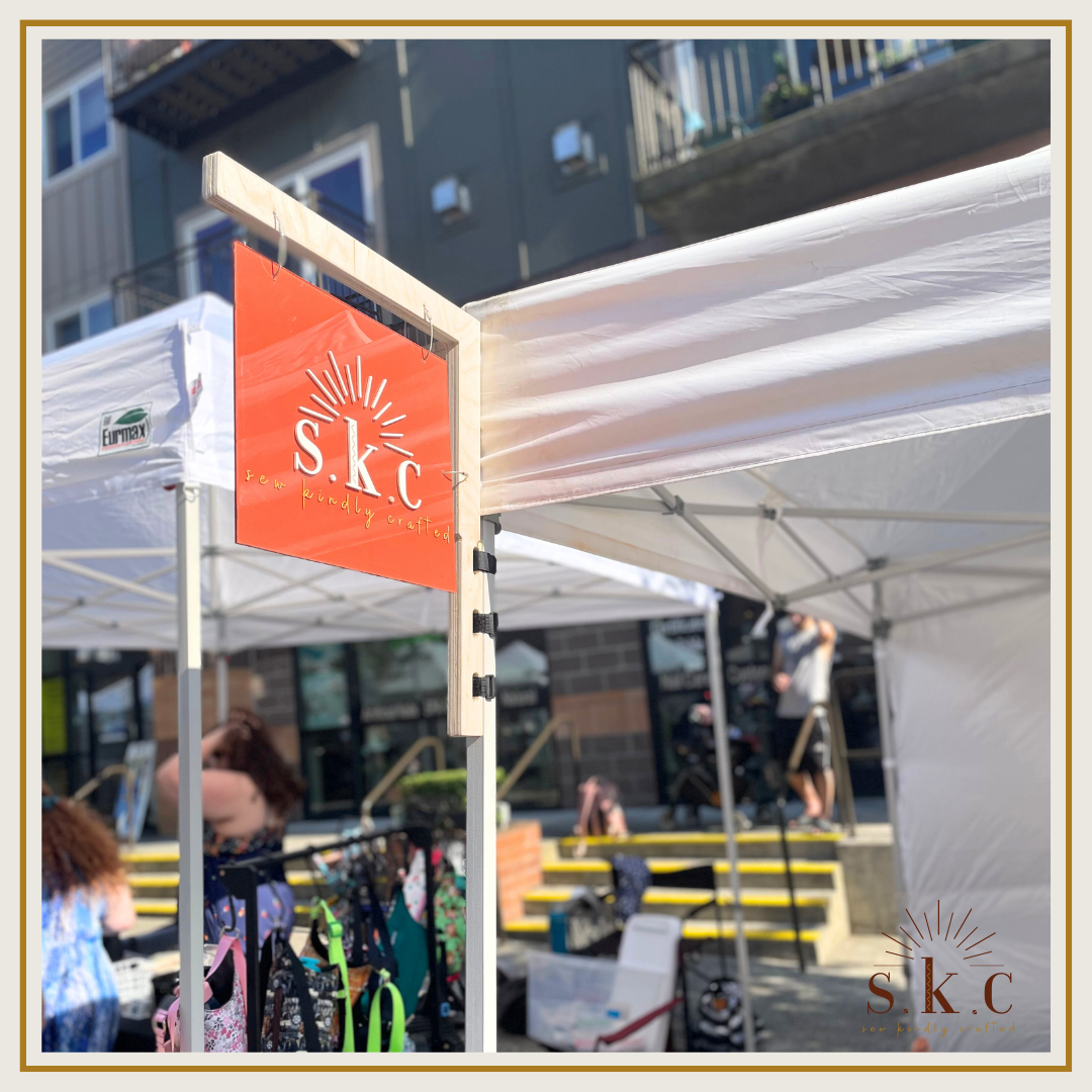 Market Vendor Booth Sign – Sew Kindly Crafted
