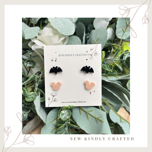 MM Bat and Pumpkin Earrings