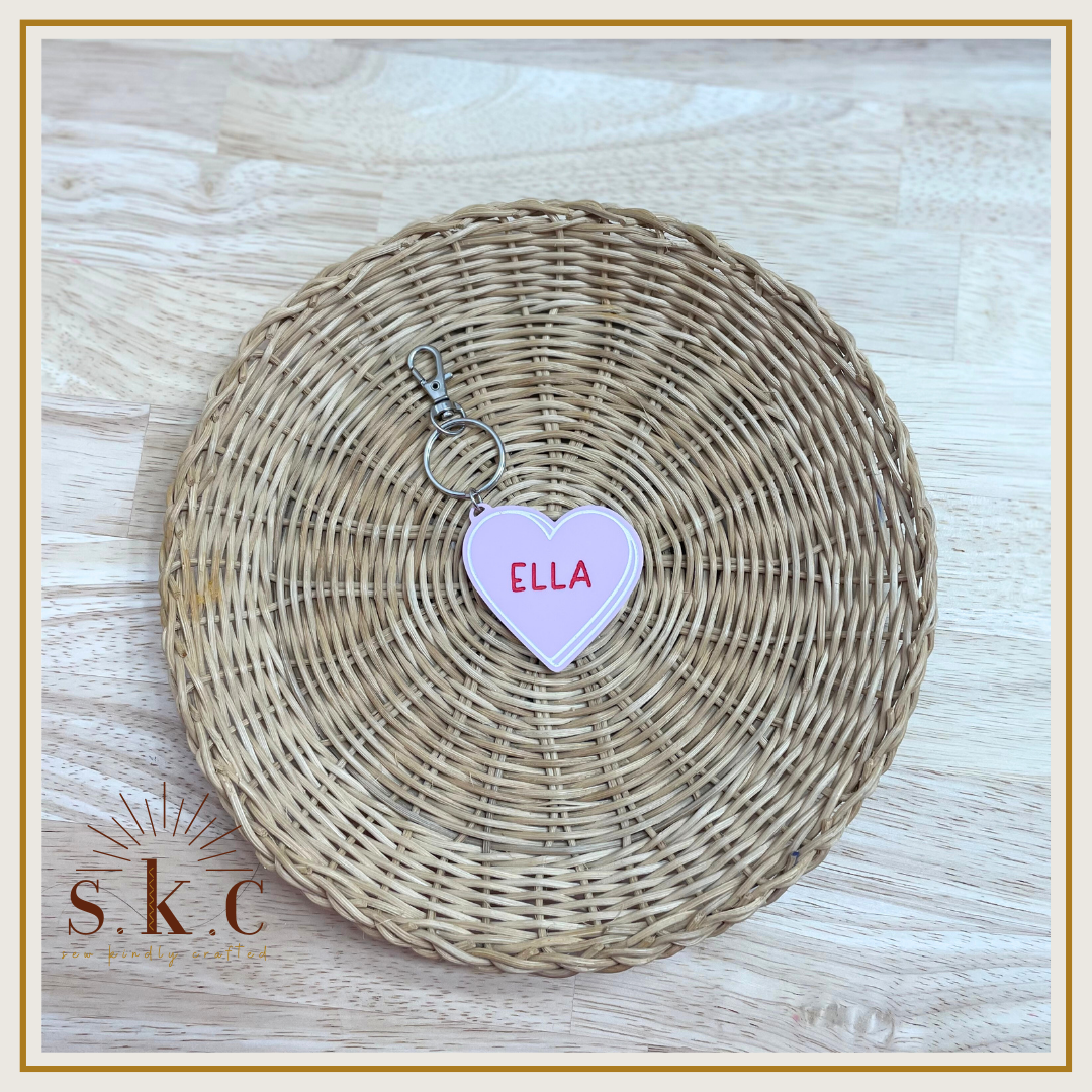 Conversation Heart Keychains - With Name