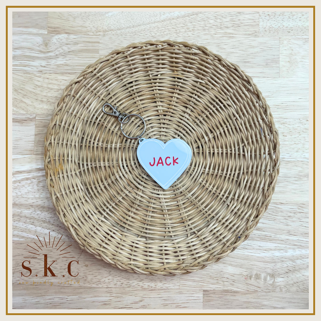 Conversation Heart Keychains - With Name