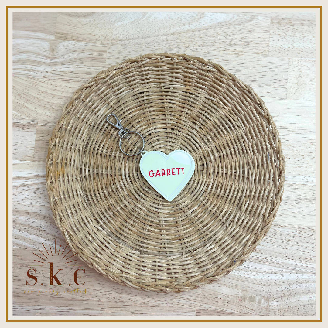 Conversation Heart Keychains - With Name