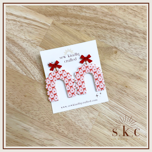 Red Bow Earrings