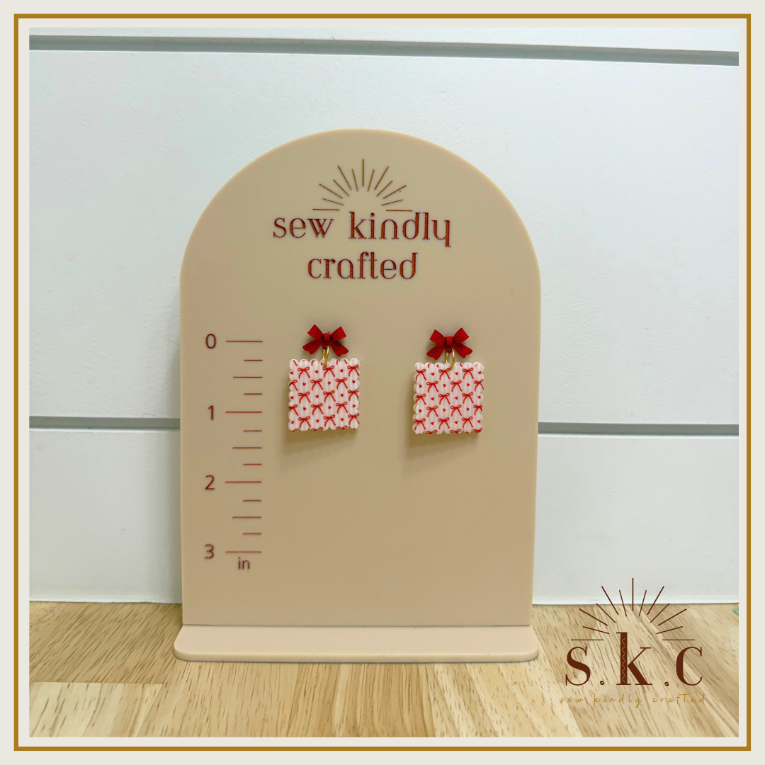 Red Bow Earrings