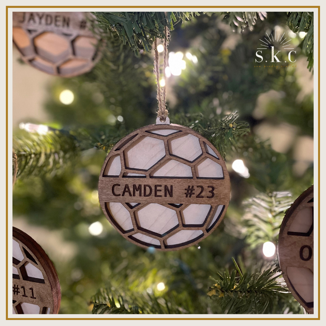 Wooden Soccer Ornaments