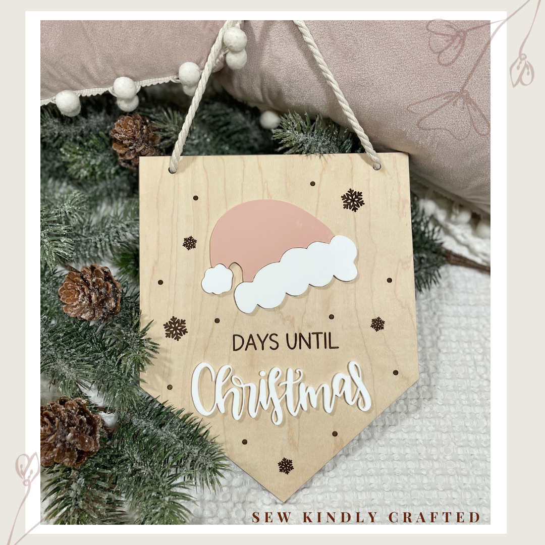 Pink and White Santa Hat - Christmas Count Down