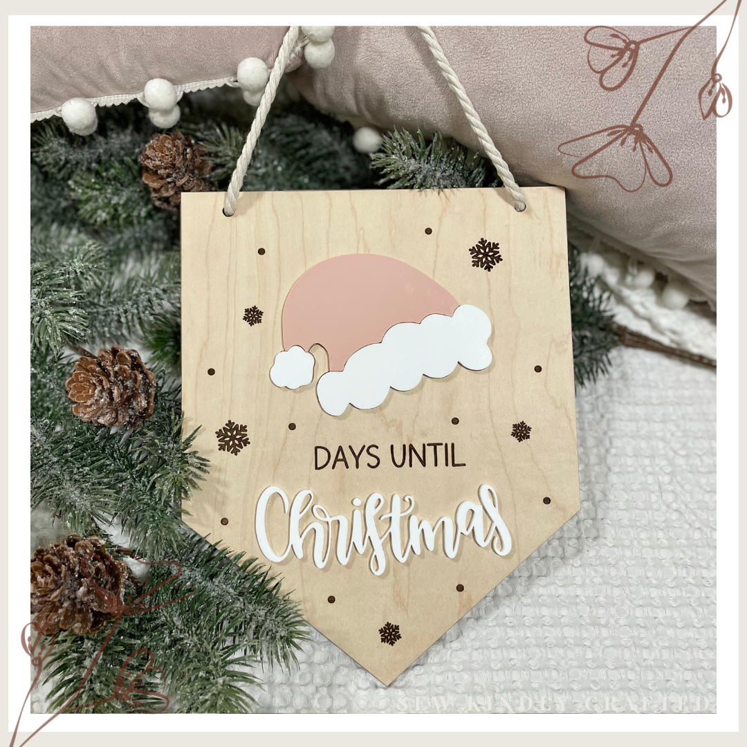 Pink and White Santa Hat - Christmas Count Down