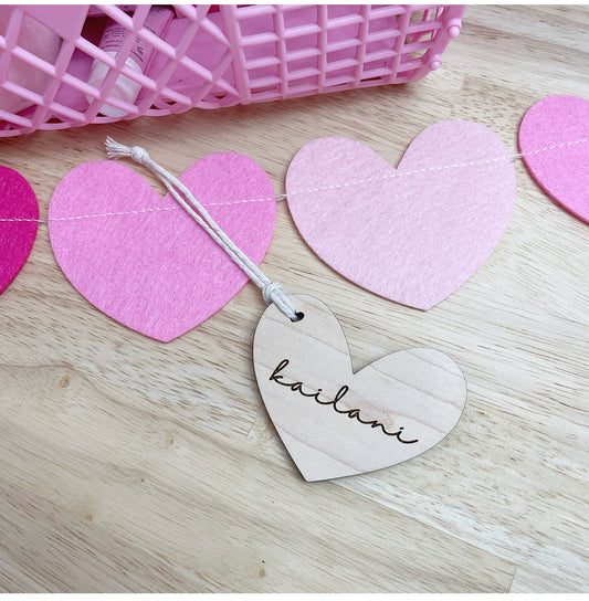 Wooden Heart Name Tag