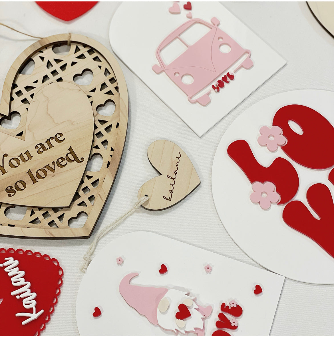 Wooden Heart Name Tag