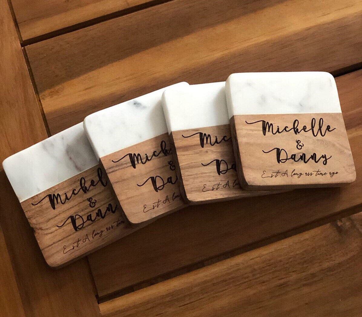Wood and Marble Coasters